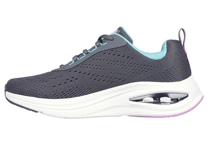 Women's Wide Fit Skechers 150131 Skech Air Meta - Aired Out Trainers in Charcoal/Multi - Image 1