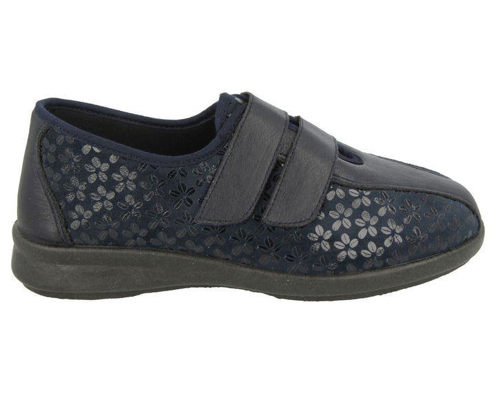 Womens Wide Fit DB Azalea Shoes in Black Stretch - Image 1