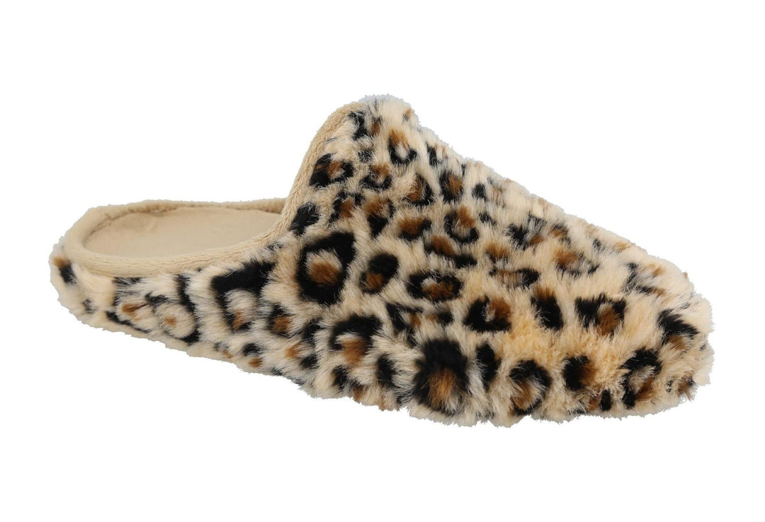 Womens Wide Fit DB Bittern Mules in Grey Animal Print - Image 7