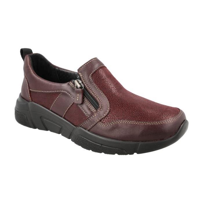 Women's Wide Fit DB Worth Shoes in Black Lea / Stretch Textile - Image 1