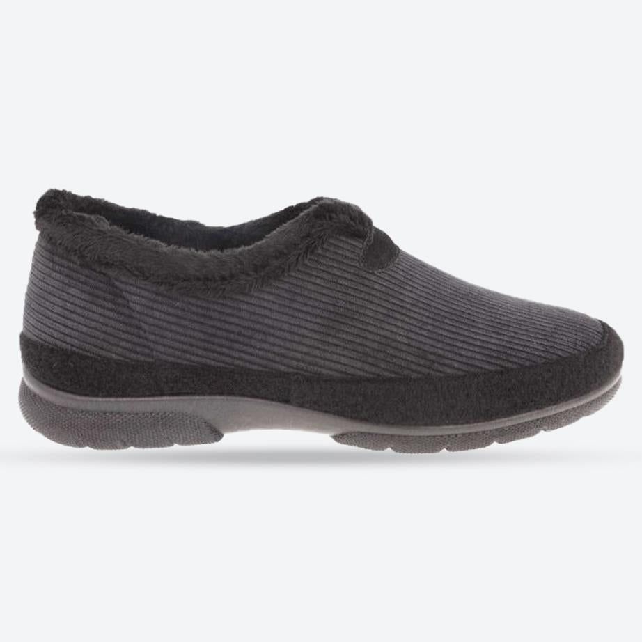 Men's Wide Fit DB Kelvin Slippers in Black Textile - Image 1
