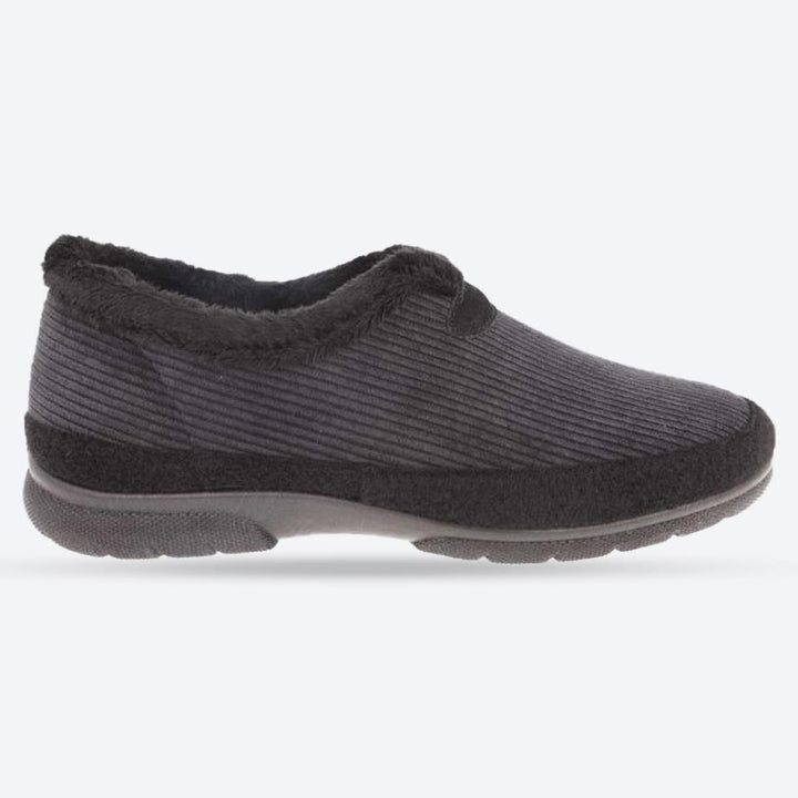 Men's Wide Fit DB Kelvin Slippers in Black Textile - Image 1