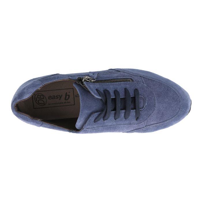 Women's Wide Fit DB Harrier Trainers in Blue Suede - Image 1