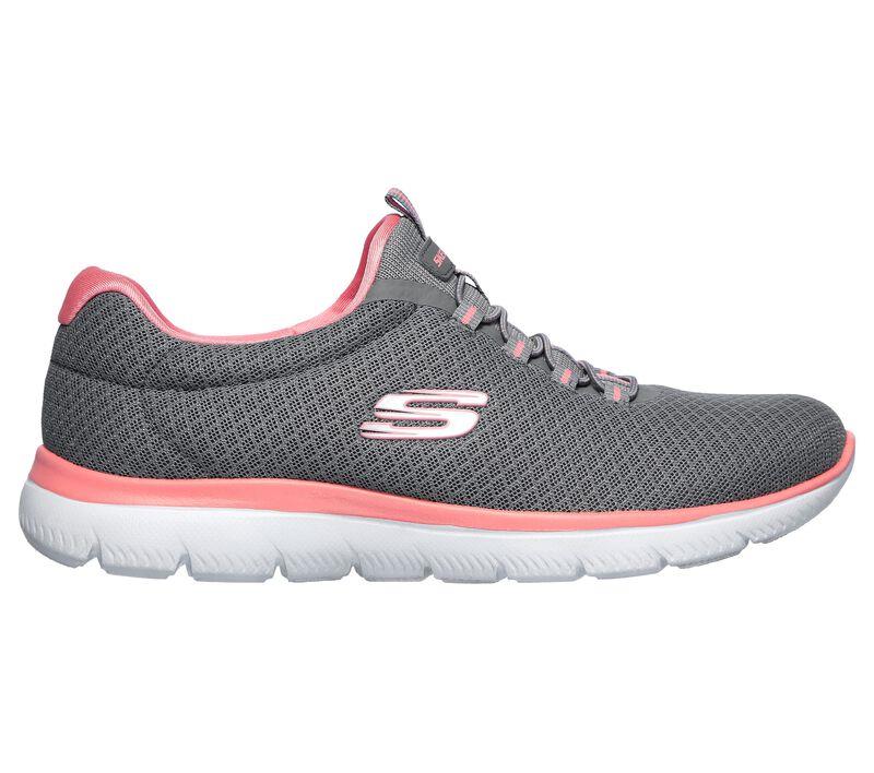 Womens Wide Fit Skechers 12980 Summits Walking Trainers in Grey/Pink - Image 2