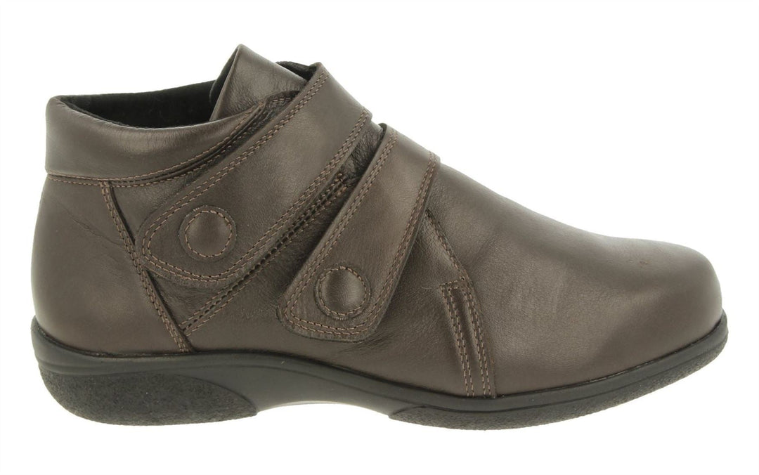 Womens Wide Fit DB Woodpecker Boots in Black Leather - Image 8