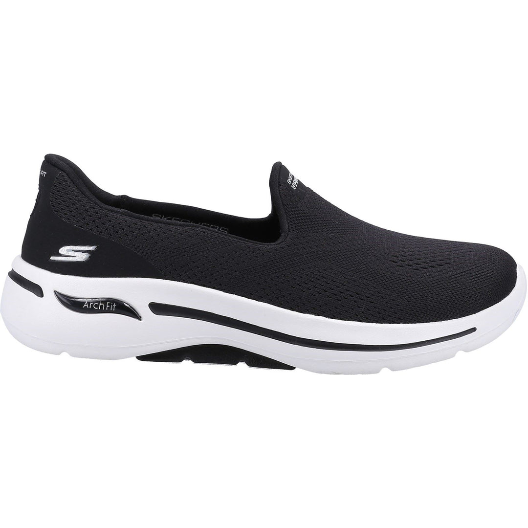 Women's Wide Fit Skechers 124483 Go Walk Arch Fit Imagined Trainers in Black - Image 2