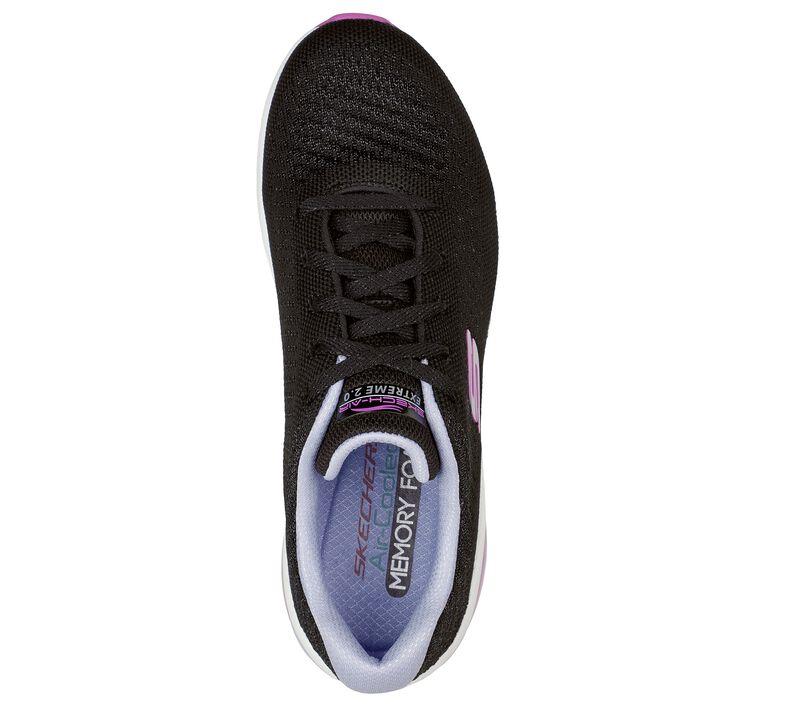 Women's Wide Fit Skechers 149645 Skech-Air Extreme 2.0 Classic Vibe Trainers in Black/Lavender - Image 2