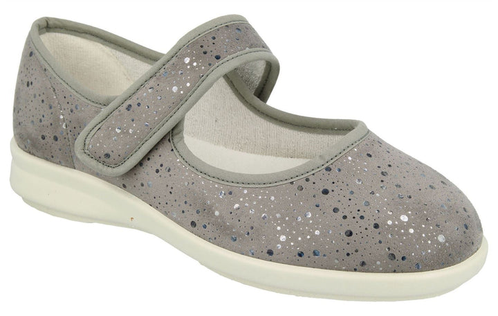 Womens Wide Fit DB Bombay Canvas Shoes in Navy Stretch - Image 1