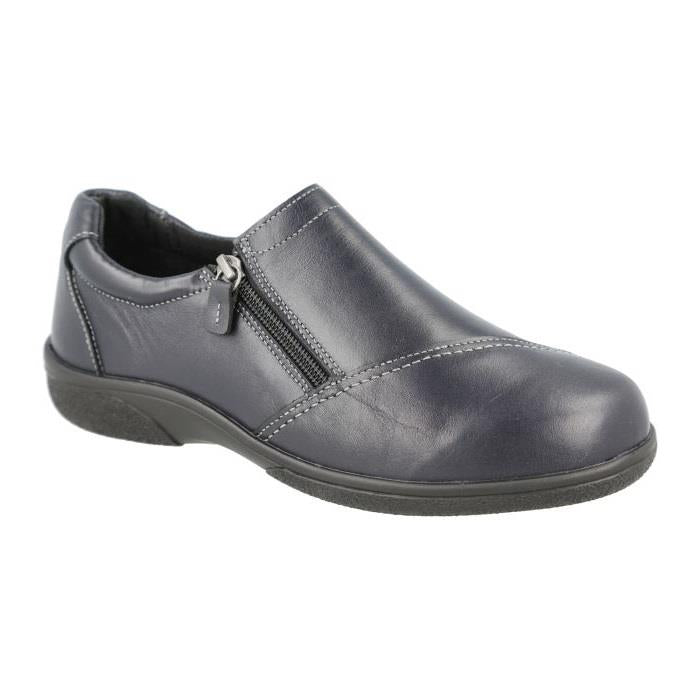 Women's Wide Fit DB Haven Shoes in Black Leather - Image 1