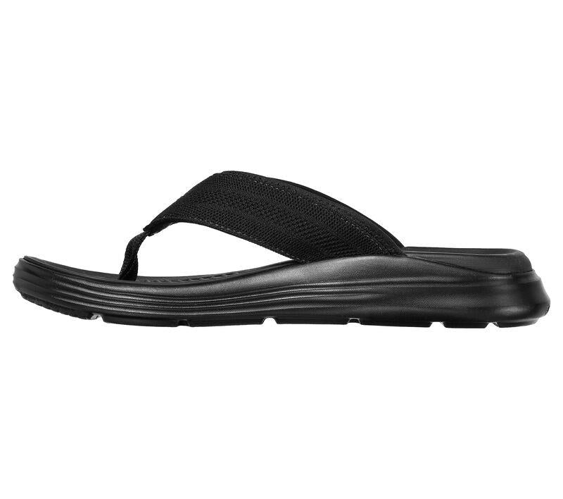 Men's Wide Fit Skechers 204383 Relaxed Fit Sargo Point Vista Flip Flops in Black - Image 3