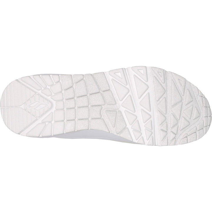 Women's Wide Fit Skechers 73690 Uno Stand On Air Sports Trainers in White - Image 1