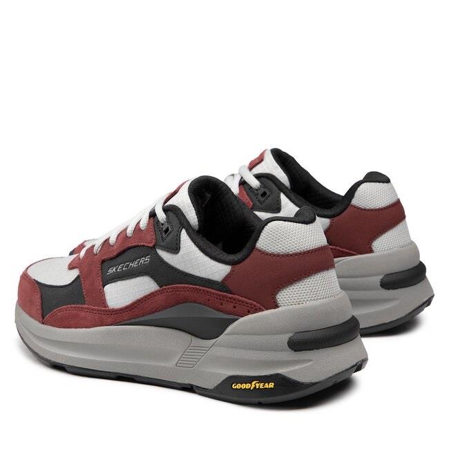 Men's Wide Fit Skechers 237200 Global Jogger Trainers in Burgundy/Black - Image 4