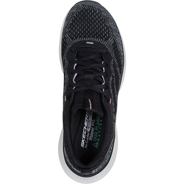 Women's Relaxed Fit Skechers 150471 Edgeride Power Flow Trainers in Black/Lavender - Image 1