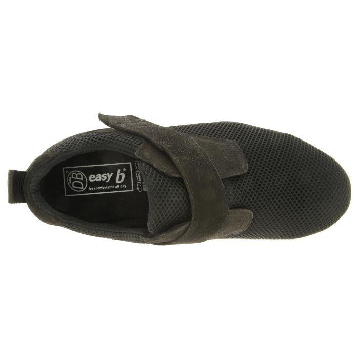 Men's Wide Fit DB Andy Canvas Shoes in Black Mesh Tex / Nubuck - Image 5