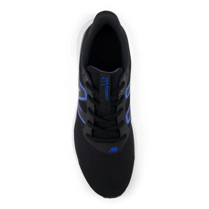 Women's Wide Fit New Balance M411CK3 Running Trainers in Black/Blue - Image 1