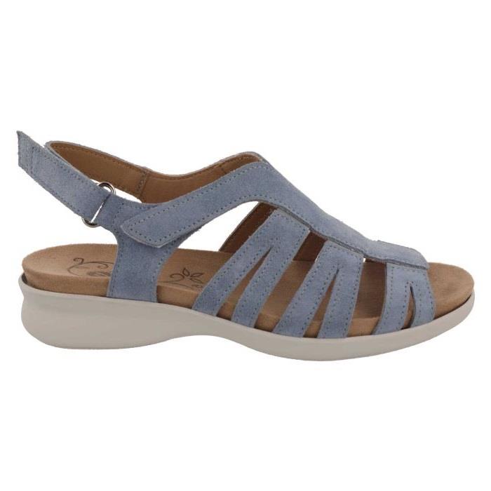 Women's Wide Fit DB Treasure Sandals in Sky Blue Leather - Image 4