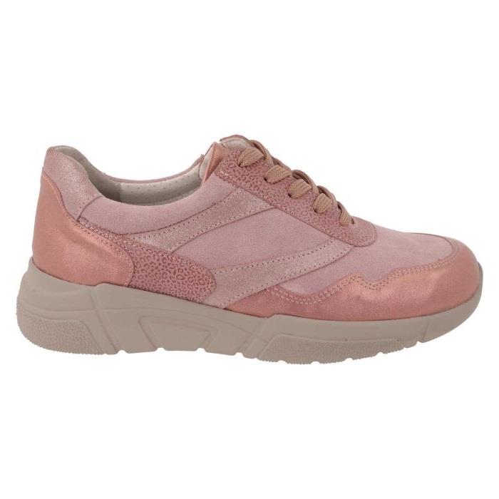 Women's Wide Fit DB Watercress Trainers in Navy Leather / Suede - Image 5