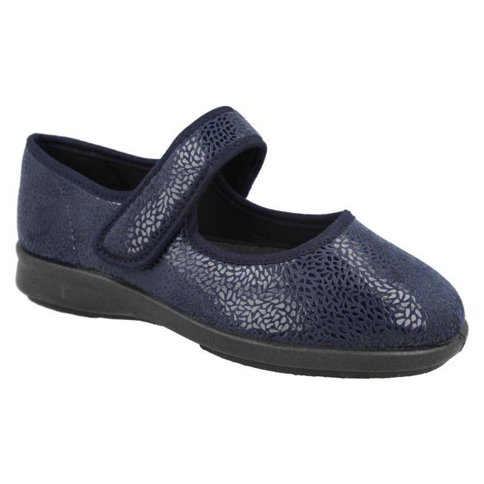 Women's Wide Fit DB Nieve Slippers in Black Stretch - Image 1