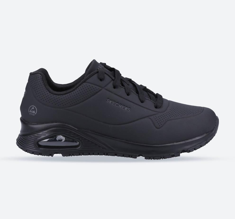 Women's Wide Fit Skechers 108021EC Uno Sr Trainers in Black - Image 1
