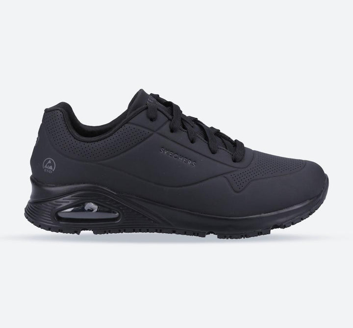 Women's Wide Fit Skechers 108021EC Uno Sr Trainers in Black - Image 1