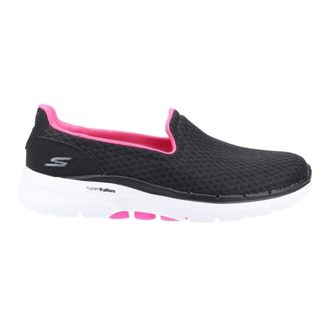 Women's Wide Fit Skechers 124508 Go Walk 6 Big Splash Trainers - Black/Hot Pink in Black/Hot Pink - Image 2