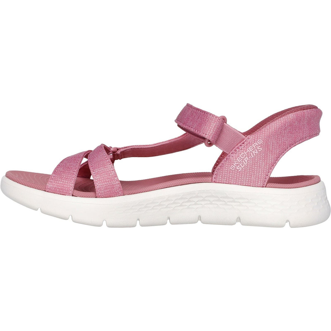 Women's Wide Fit Skechers 141481 Slip-ins Go Walk Flex Illuminate Sandals in Mauve - Image 4