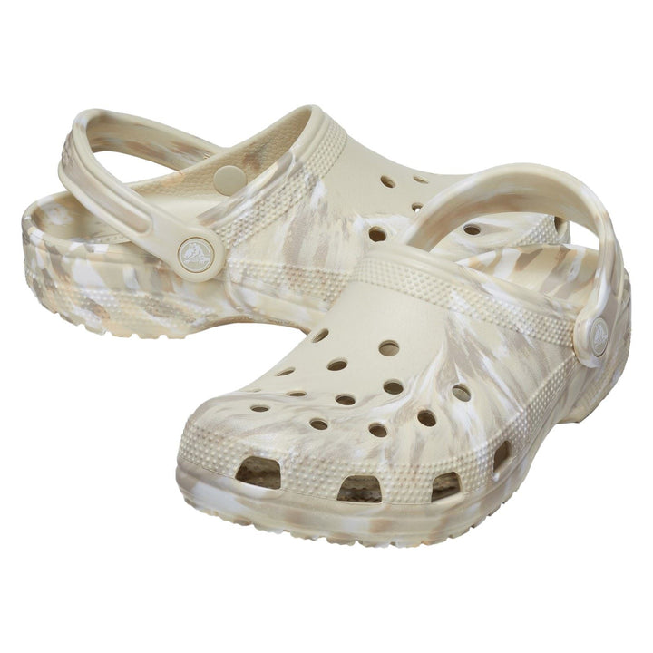 Women's Crocs 206867 Classic Marbled Clog Sandals in Bone/Multi - Image 1