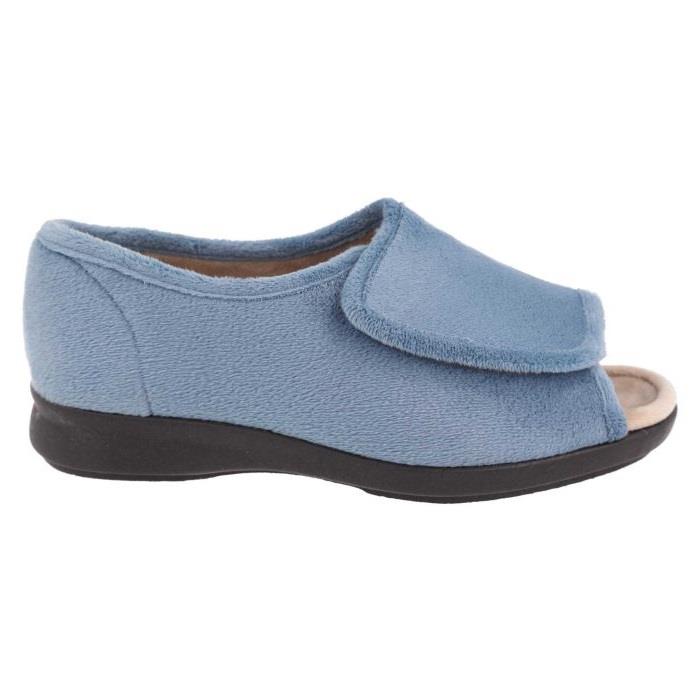 Women's Wide Fit DB Jolene Slippers in Sky Blue Textile - Image 1