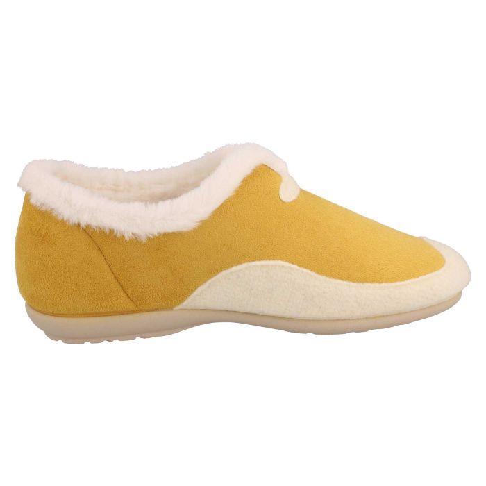 Women's Wide Fit DB Jodie Slip on Slippers in Pink Suedette / Grey Felt - Image 1