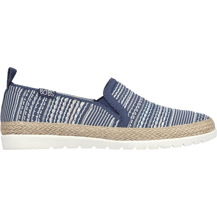 Women's Wide Fit Skechers 113982 Bobs Flexpadrille 3.0 Island Muse Espadrille Slippers in Black/Multi - Image 1
