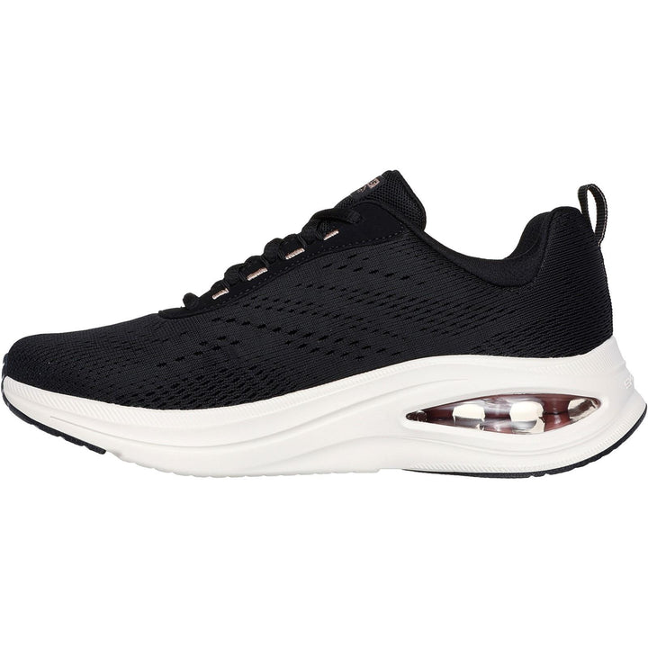 Women's Wide Fit Skechers 150074 Skech Air Meta Trainers in Black/Rose Gold - Image 1