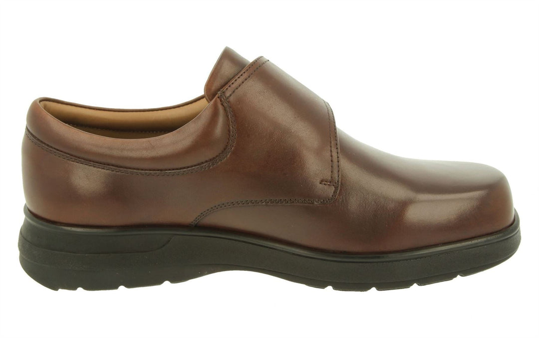 Mens Wide Fit DB Benny Shoes in Black Leather - Image 9