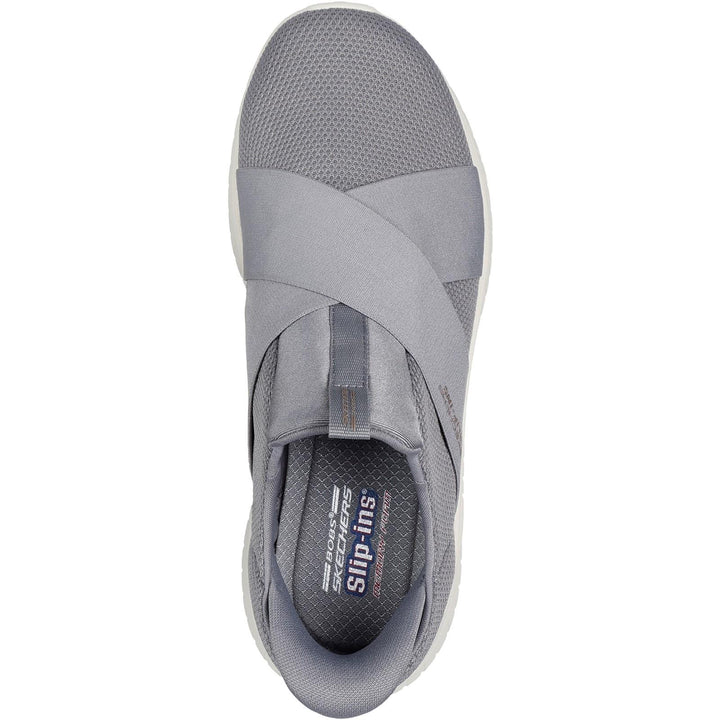 Women's Wide Fit Skechers 117505 Slip-ins Bobs Sport Squad Chaos Trainers in Grey - Image 1
