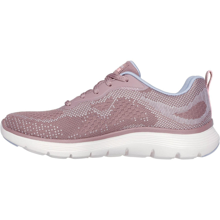 Women's Wide Fit Skechers 150210 Flex Appeal 5.0 Cruising Thru Trainers in Mauve/Light Blue - Image 1