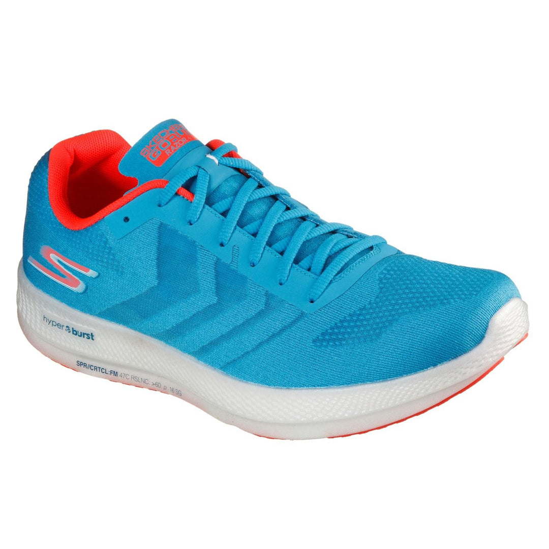 Men's Wide Fit Skechers Go Run Razor + Razor + Sports Trainers in Black/Green - Image 8