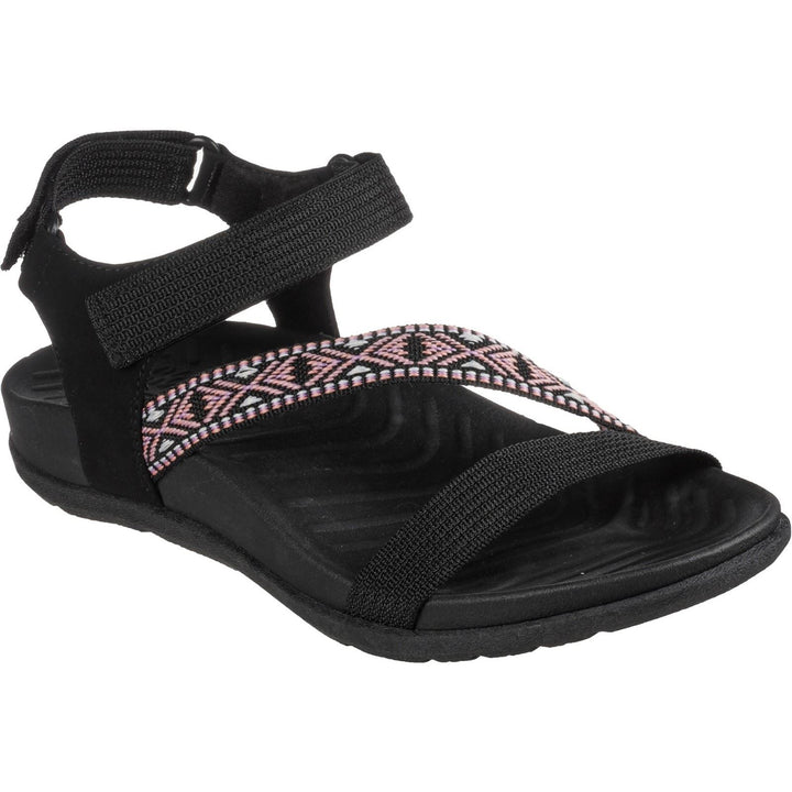 Women's Wide Fit Skechers 163221 Reggae Lite Beachy Sunrise Sandals in Black - Image 1