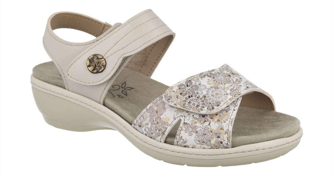 Womens Wide Fit DB Rosefinch Sandals in Blue Leather - Image 3