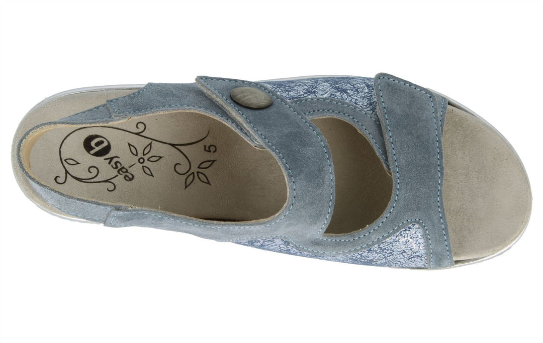 Womens Wide Fit DB Watford Sandals in Sky Blue Nubuck - Image 5