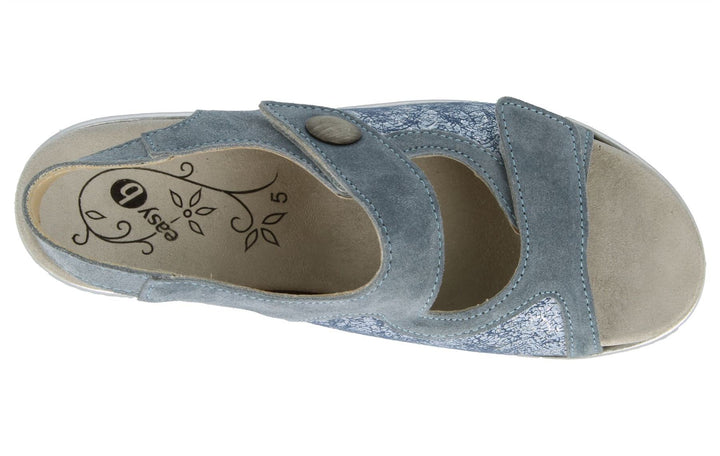 Womens Wide Fit DB Watford Sandals in Sky Blue Nubuck - Image 1