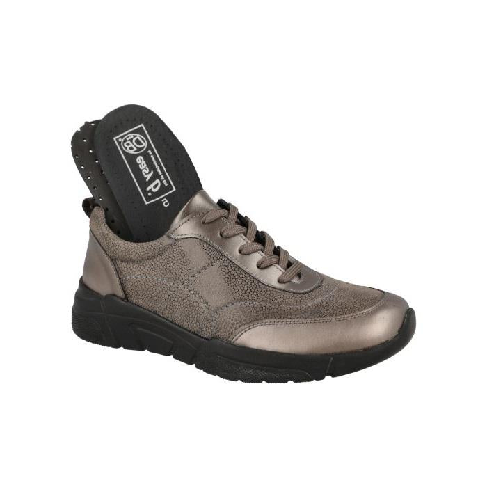 Women's Wide Fit DB Culver Shoes in Black Lea / Stretch - Image 12