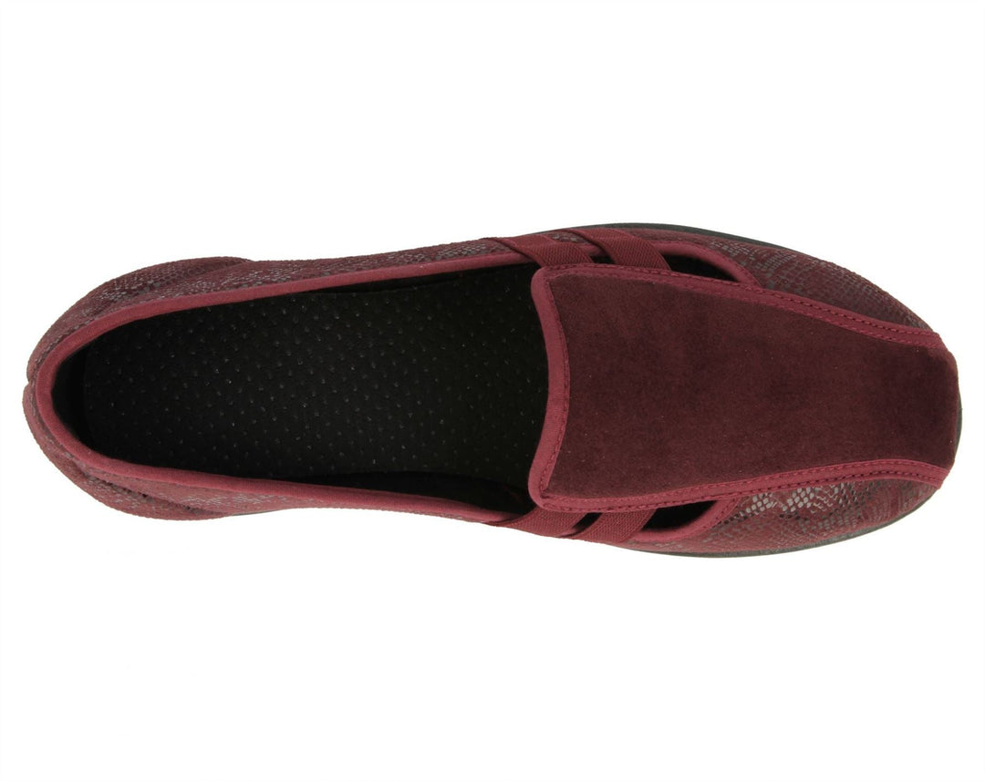 Womens Wide Fit DB Peterborough Shoes in Navy Suedette / Stretch - Image 14