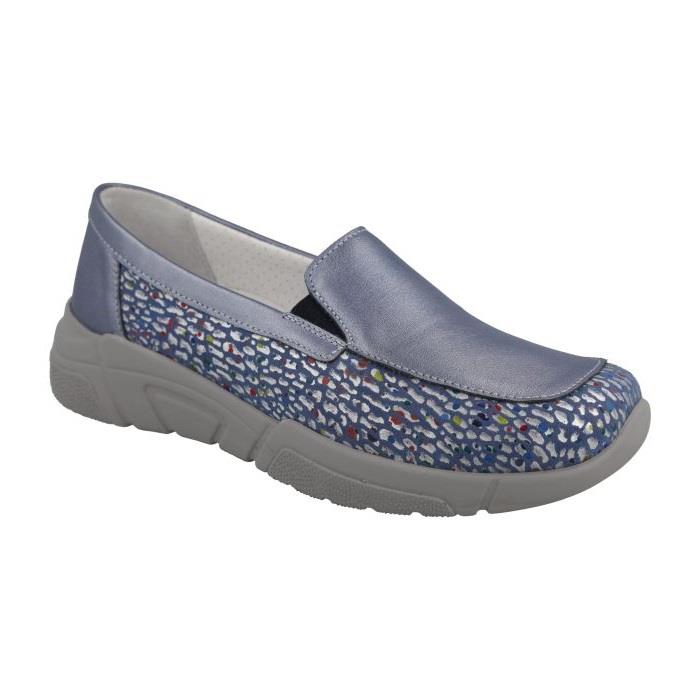Women's Wide Fit DB Beetle Loafer Shoes in Sky Blue - Image 1
