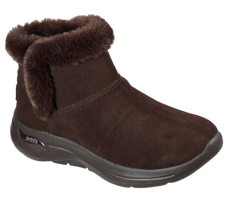 Women's Wide Fit Skechers 144400 Go Walk Arch Fit Cherish Boots in Black - Image 6