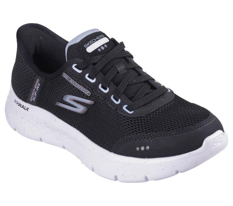 Women's Wide Fit Skechers 124846 Go Walk Flex Clear Creek Trainers in Black/Mauve - Image 3