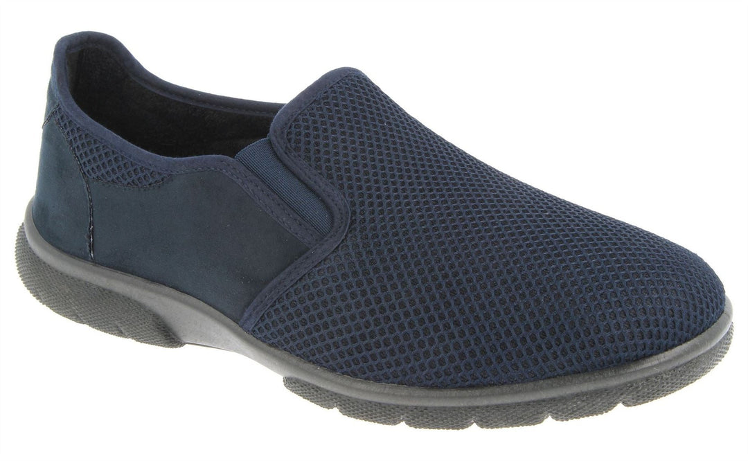 Men's Wide Fit DB Cairo Shoes in Black Textile - Image 7