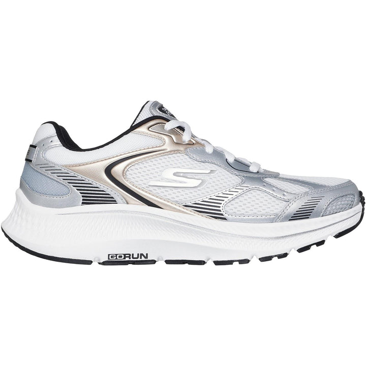Women's Wide Fit Skechers 128633 Go Run Consistent 2.0 Volt Trainers in White/Silver/Black - Image 1