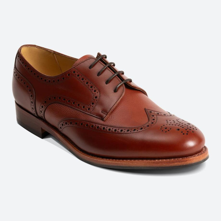 Mens Wide Fit Barker Athlone Redwood Calf Cervo Shoes in Brown - Image 1