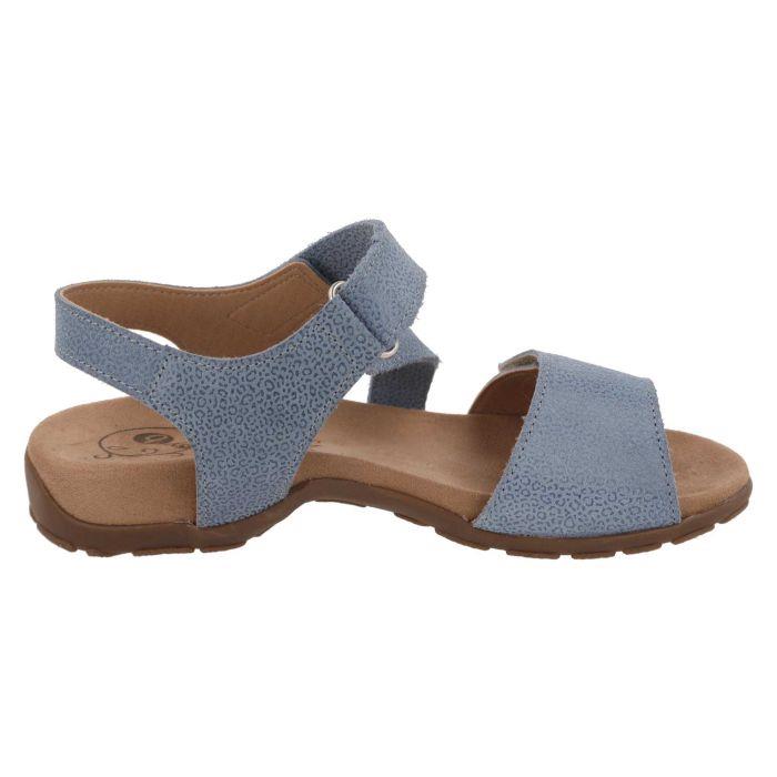 Women's Wide Fit DB Kalista Sandals in Blue Print Leather - Image 4