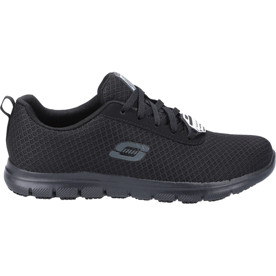 Women's Wide Fit Skechers 77210EC Genter Bronaugh SR Occupational Trainers in Black - Image 2