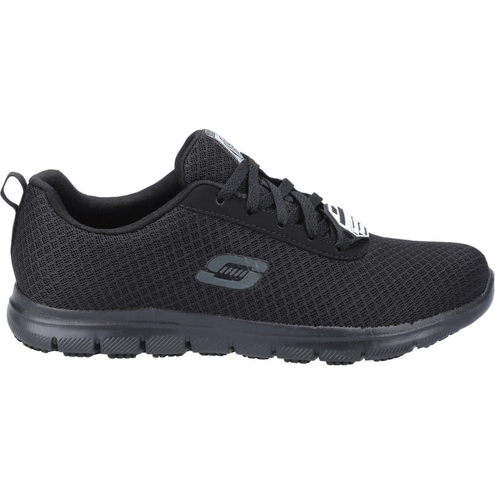Women's Wide Fit Skechers 77210EC Genter Bronaugh SR Occupational Trainers in Black - Image 1